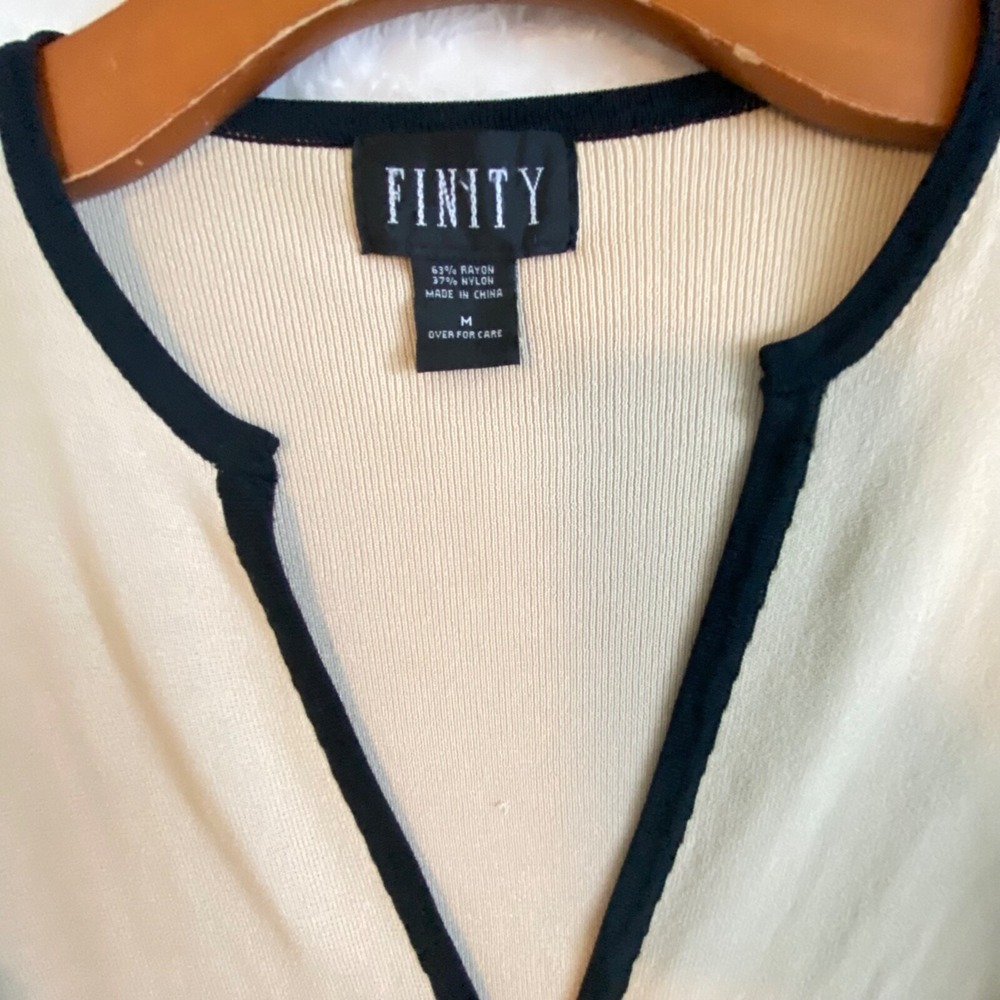 FINITY women's medium CARDIGAN taupe and black Neutral Business Casual - Picture 4 of 9
